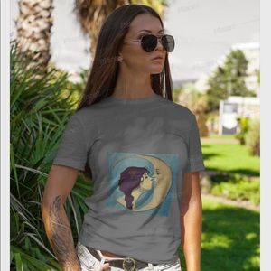 Lady and moon T-shirt new